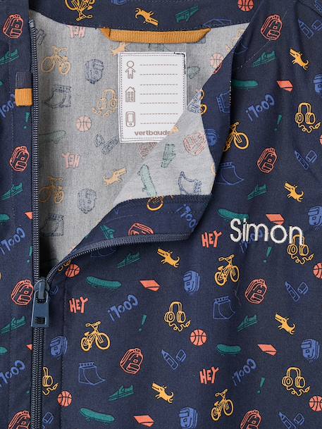 customisable zip-up smock for boys night blue - vertbaudet enfant 