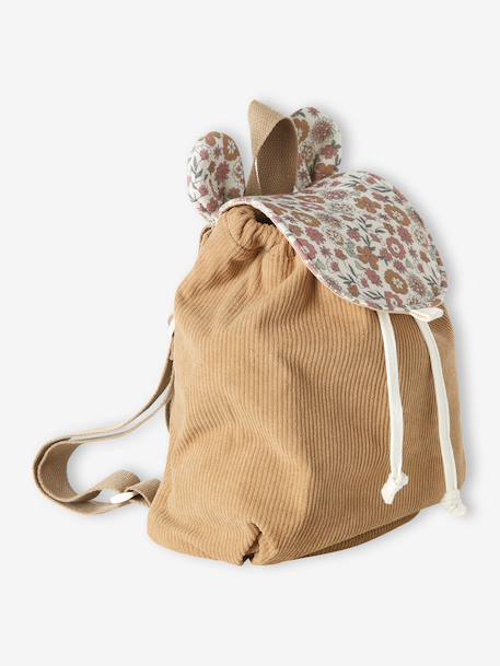 Customisable baby girls cotton muslin backpack beige - vertbaudet enfant 