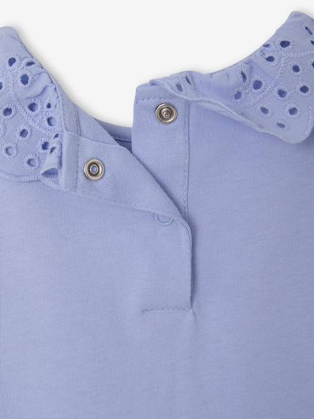 Long Sleeve Top with Embroidered Collar, for Babies BEIGE LIGHT SOLID+blue+striped navy blue+striped red - vertbaudet enfant 