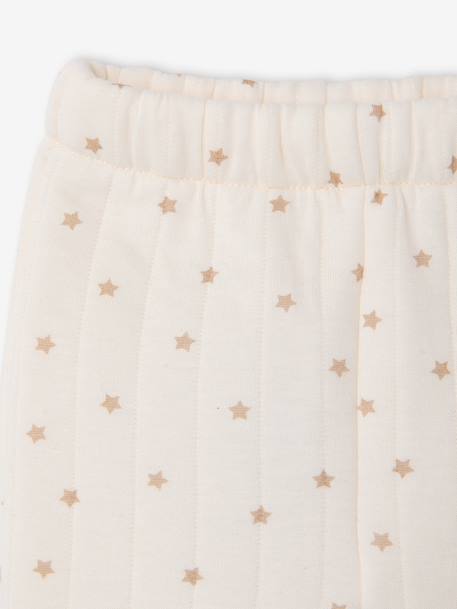 Quilted Set: Cardigan + Fully Printed Footed Trousers ecru+rose+vanilla - vertbaudet enfant 