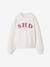 Printed sweatshirt with long sleeves for girls chocolate+grey - vertbaudet enfant 