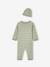 Knitted playsuit and hat set for baby sage green - vertbaudet enfant 
