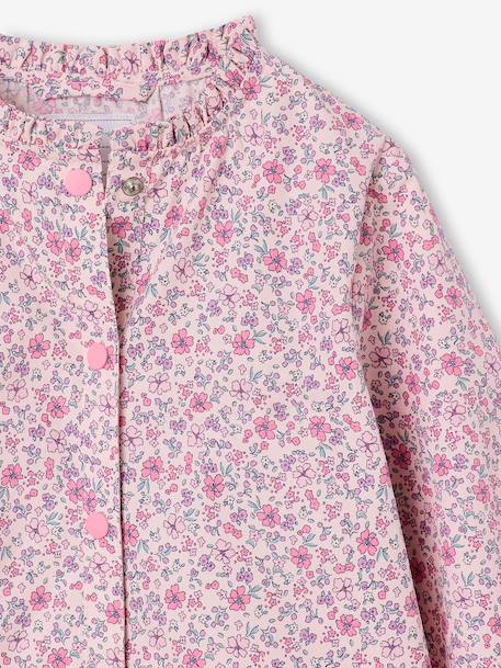 customisable buttoned school apron for girls candy pink - vertbaudet enfant 