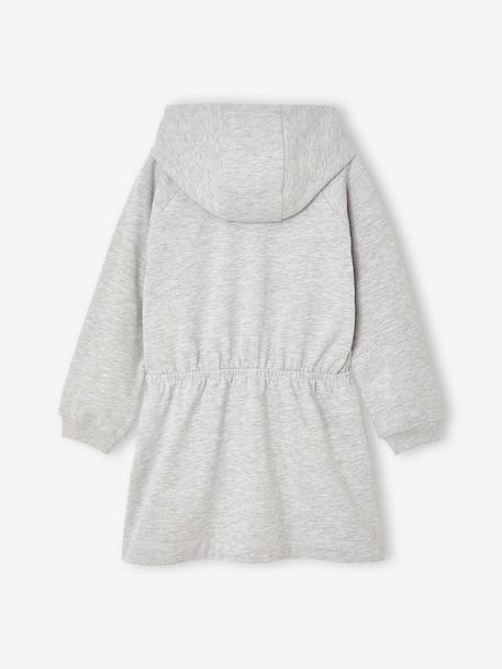 Robe courte à capuche fille gris chiné+marine - vertbaudet enfant 
