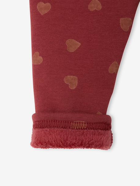 Fleece lined leggings for babies night blue+rosy+terracotta - vertbaudet enfant 