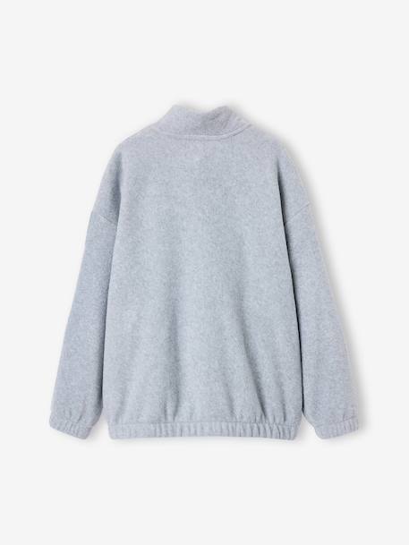 Boys fleece sweatshirt with funnel neck marl grey - vertbaudet enfant 