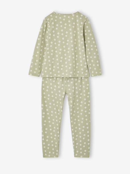 Lot 2 pyjamas fille vert sauge - vertbaudet enfant 