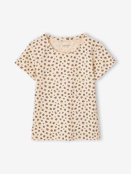 Pack of 3 short-sleeved T-shirts for girls beige - vertbaudet enfant 
