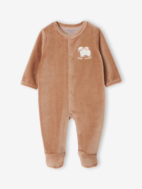Pack of 2 baby sleepsuits with front opening cappuccino+pale pink+sage green - vertbaudet enfant 