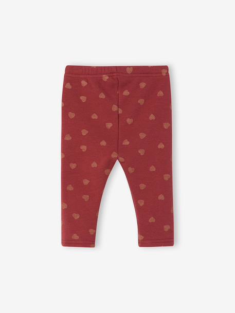 Fleece lined leggings for babies night blue+rosy+terracotta - vertbaudet enfant 