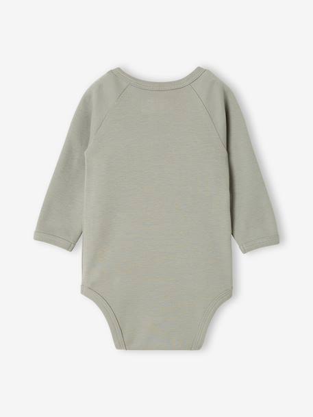 Lot de 2 bodies naissance manches longues cappuccino+rose pâle+vert sauge - vertbaudet enfant 