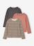 Pack of 3 long-sleeved T-shirts for girls ecru+ink blue+vanilla - vertbaudet enfant 