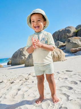 Baby-Swim & Beachwear-Swim Set: UV-Protection T-Shirt, Shorts & Bucket Hat for Babies 