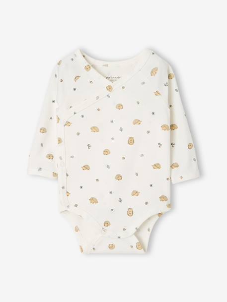 Pack of 2 long-sleeved newborn bodysuits cappuccino+pale pink+sage green - vertbaudet enfant 