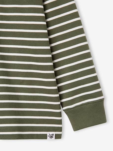 Striped T-Shirt for Boys, JONEN anthracite+green - vertbaudet enfant 