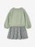 Dual Fabric Dress for Girls anthracite+ecru+mauve+sage green - vertbaudet enfant 