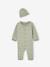 Knitted playsuit and hat set for baby sage green - vertbaudet enfant 