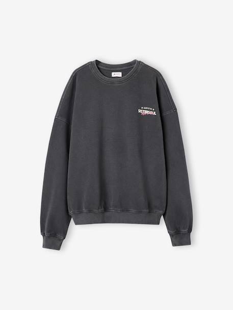 Sweat fille manches longues anthracite - vertbaudet enfant 