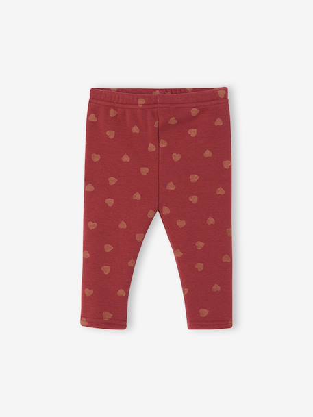 Legging bébé doublé en maille polaire bleu nuit+rose poudré+terracotta - vertbaudet enfant 