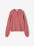 Long-sleeved cardigan for girls chocolate+old rose - vertbaudet enfant 