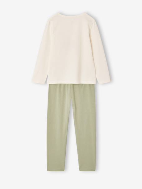 Pack of 2 long pyjamas for girls sage green - vertbaudet enfant 