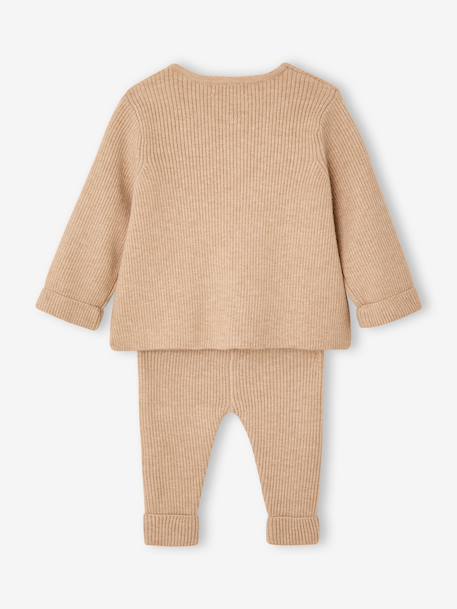 Unisex Combo: Jersey Knit Top & Trousers for Babies aqua green+beige+sage green+WHITE LIGHT SOLID - vertbaudet enfant 