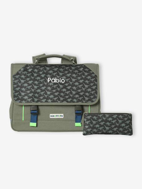 Cartable garçon personnalisable kaki - vertbaudet enfant 