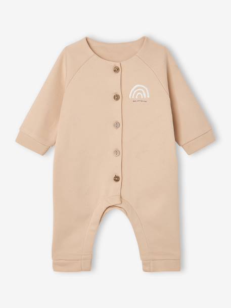 Long-sleeved playsuit for baby beige - vertbaudet enfant 