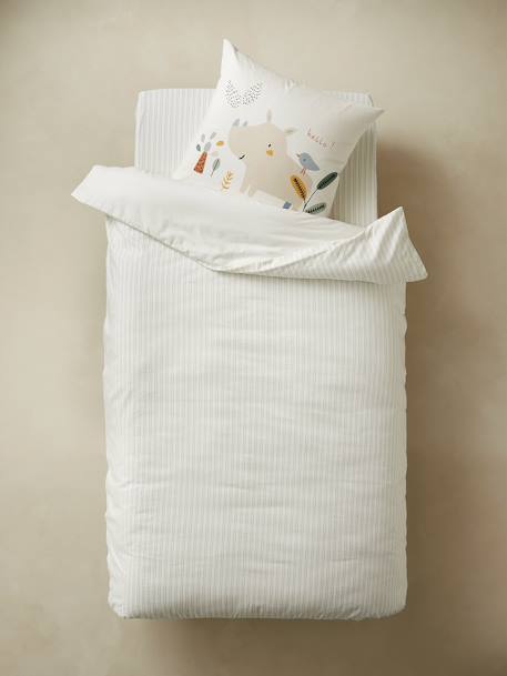 Children's Duvet Cover + Pillowcase Set, JUNGLE PARADISE White/Print - vertbaudet enfant 