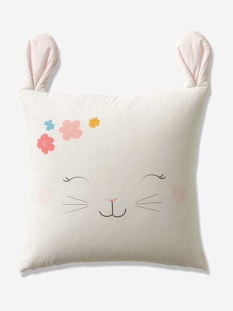 Children's Duvet Cover + Pillowcase Set, LAPIN ROMANTIQUE White/Print - vertbaudet enfant 