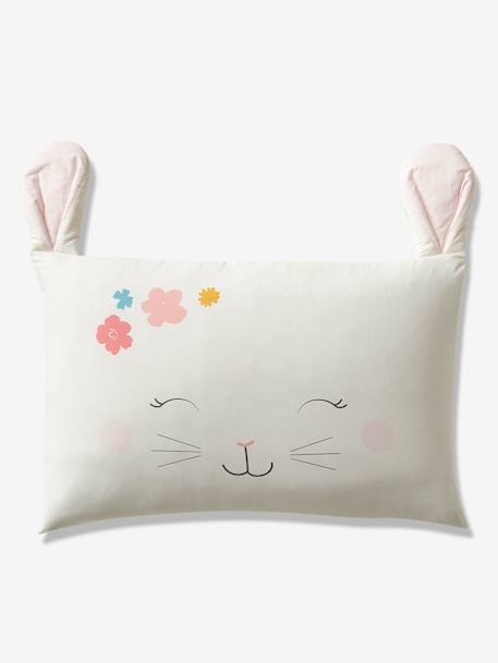Children's Duvet Cover + Pillowcase Set, LAPIN ROMANTIQUE White/Print - vertbaudet enfant 