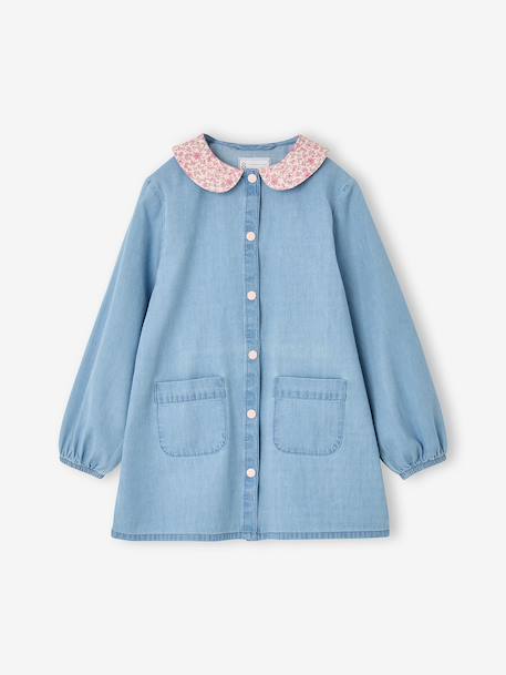 Customisable smock for girls denim blue - vertbaudet enfant 