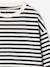 Long-sleeved striped T-shirt for girls dusky pink+ecru - vertbaudet enfant 