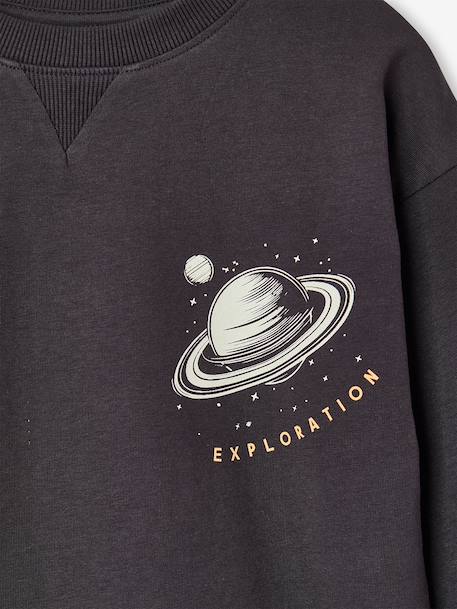 Long-sleeved T-shirt with slogan print for boys anthracite+pistachio+yellow - vertbaudet enfant 