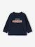 Long-sleeved baby t-shirt with leopard heart pattern ecru+navy blue - vertbaudet enfant 