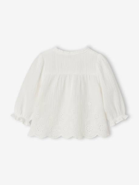 Embroidered blouse for babies ecru+ochre - vertbaudet enfant 