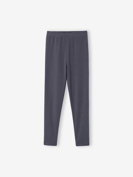Pack of 2 Basics Leggings for Girls dark grey+dusky pink+khaki+printed brown+sage green - vertbaudet enfant 