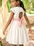 Party skater dress with bow sage green+white - vertbaudet enfant 