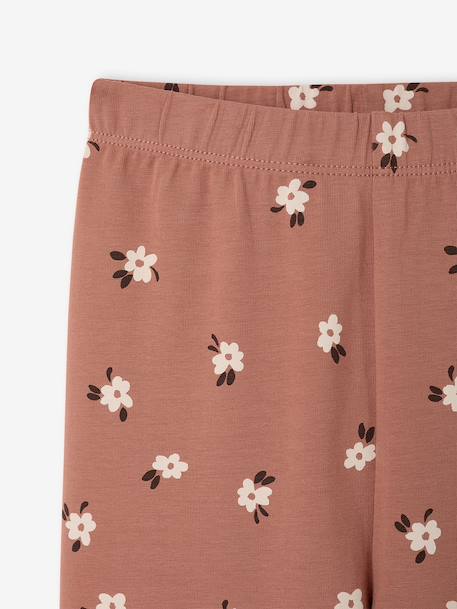Pack of 2 Basics Leggings for Girls dark grey+dusky pink+khaki+printed brown+sage green - vertbaudet enfant 
