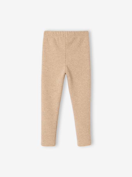 Fleece Lined Leggings for Girls black+blush+marl beige+navy blue - vertbaudet enfant 