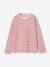 Long-sleeved striped T-shirt for girls dusky pink+ecru - vertbaudet enfant 