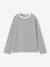 Long-sleeved striped T-shirt for girls dusky pink+ecru - vertbaudet enfant 