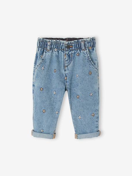 Jean mom bébé fille stone - vertbaudet enfant 