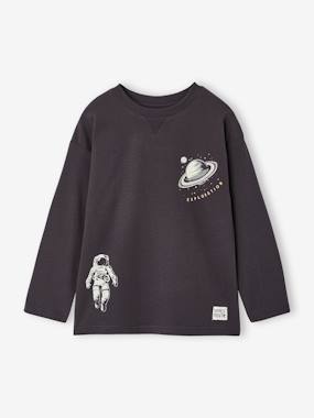 Boys-Long-sleeved T-shirt with slogan print for boys