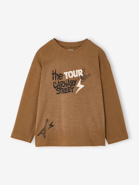 T-shirt manches longues garçon cappuccino - vertbaudet enfant 