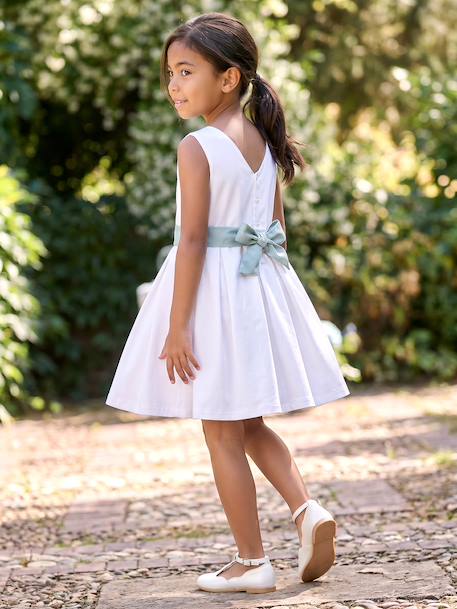 Occasion Wear Dress with Floral Print, for Girls light blue+pale pink+printed pink+printed white+white - vertbaudet enfant 