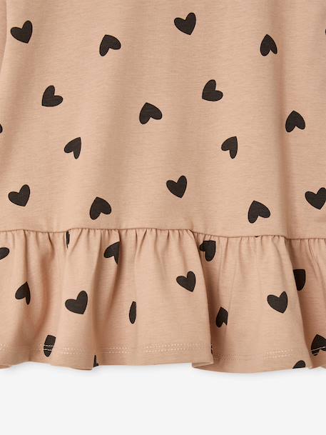 Long-sleeved blouse for girls dusky pink+taupe - vertbaudet enfant 