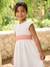 Party skater dress with bow sage green+white - vertbaudet enfant 