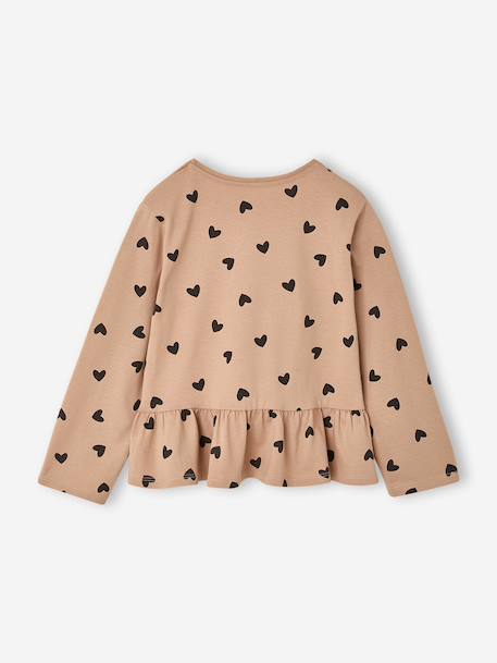 Long-sleeved blouse for girls dusky pink+taupe - vertbaudet enfant 
