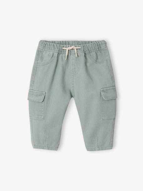 Pantalon ballon bébé garçon vert sauge - vertbaudet enfant 